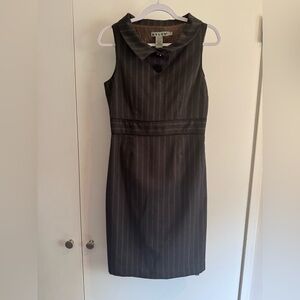 Vintage NYLON Sheath Midi Dress with Notched Collar